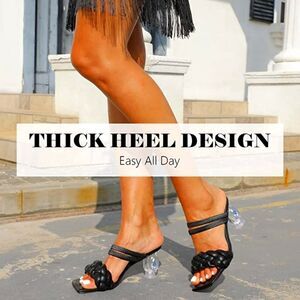 (68-2485) Jiu du Women's Braided Chunky Heeled Sandals Sz 36 (5.5)